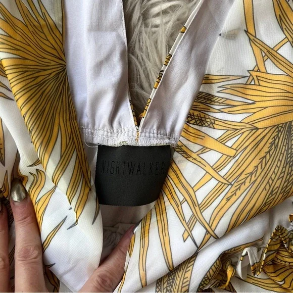 Shopbop yellow floral tiered ruffle midi dress - Picture 14 of 15